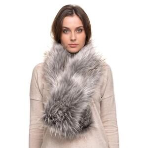 5888 Classic Scarf- Faux Fur Scarves Collars For Women- Long Neck Warmer